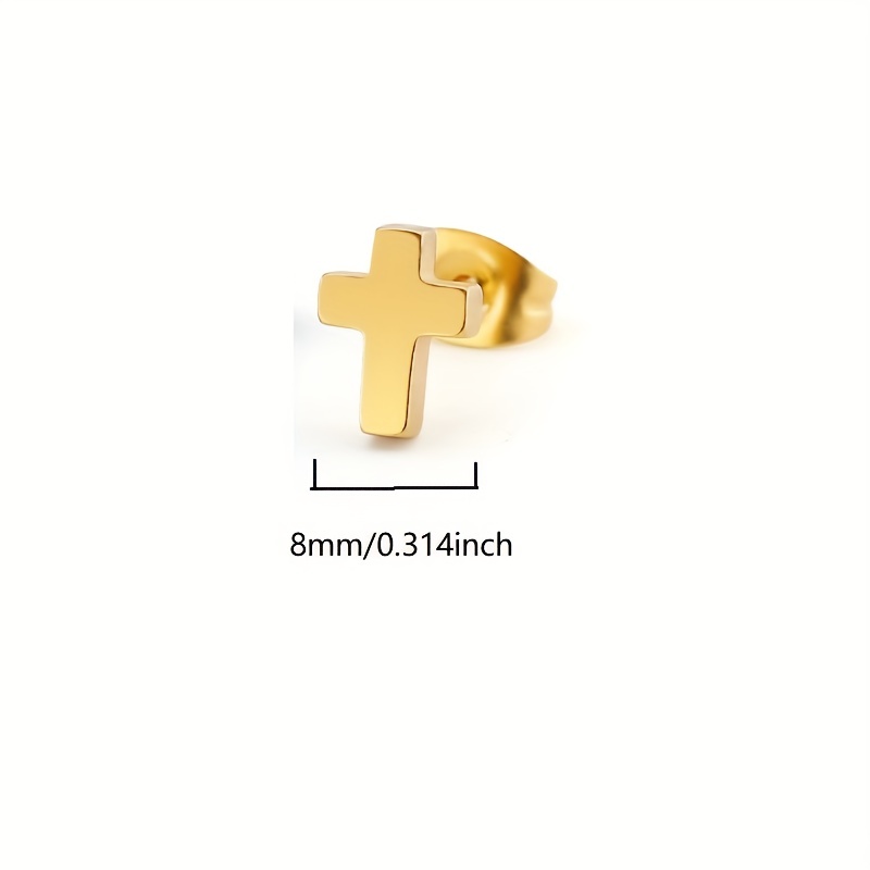 Cross Stud Earrings Titanium Steel Delicate Earrings