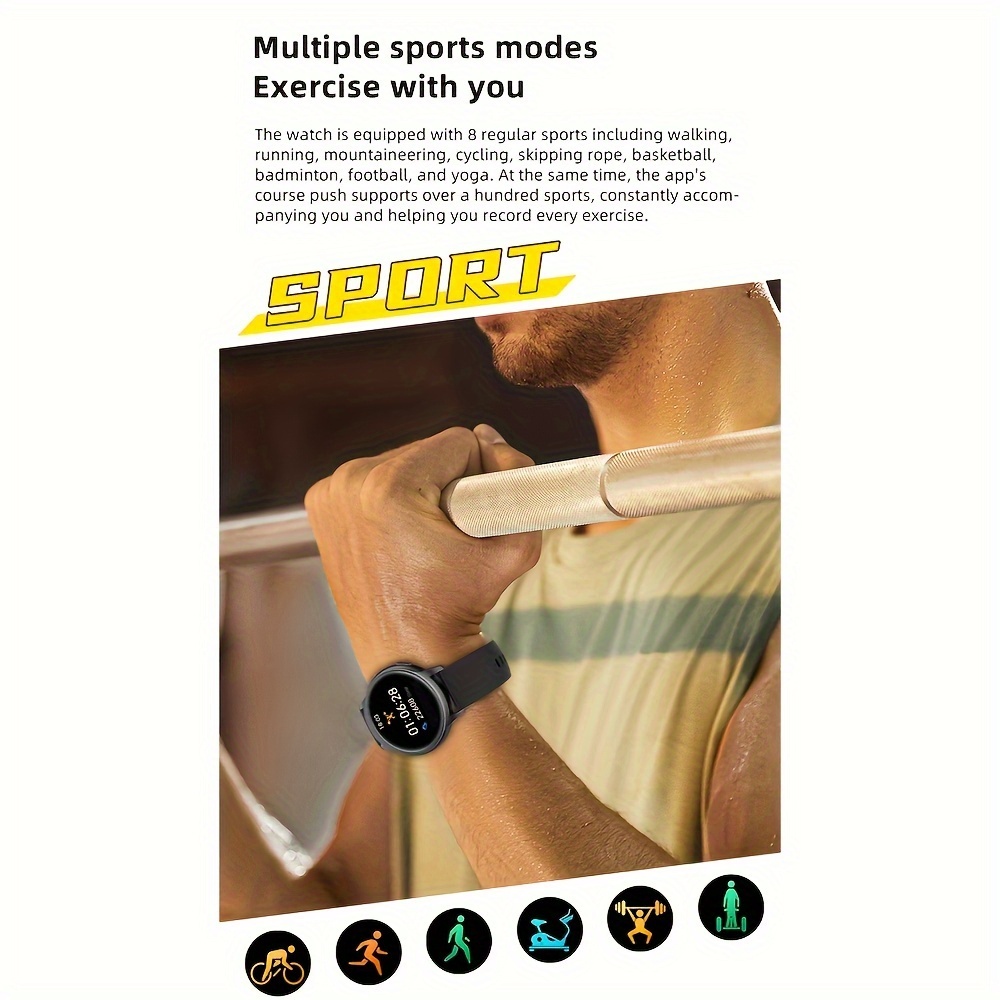 Reloj inteligente para teléfonos Android iOS compatible con iPhone Samsung,  reloj inteligente deportivo de 1.75 pulgadas, reloj de seguimiento de