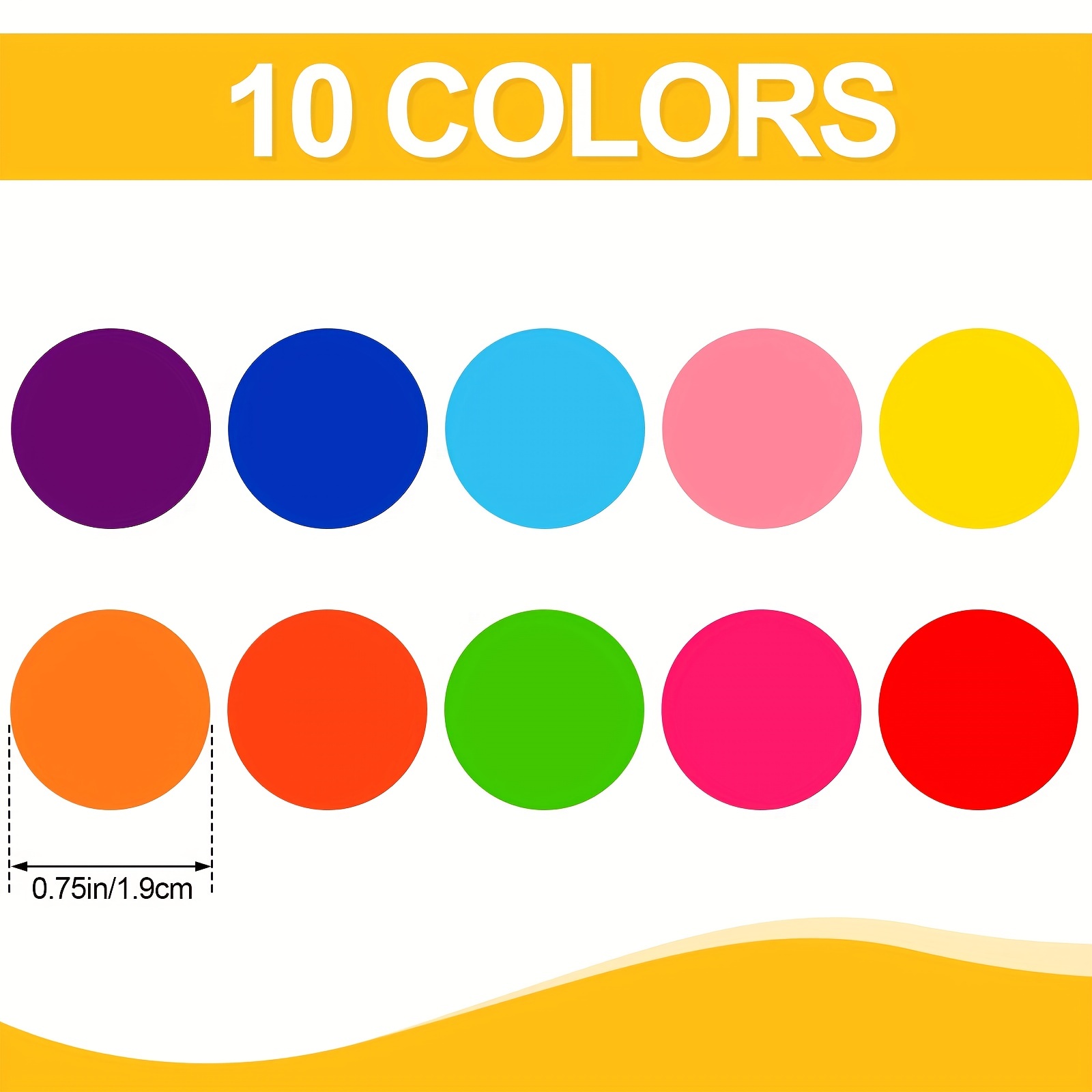  1 Inch Circle Stickers,1400 PCS Colored Dot Stickers