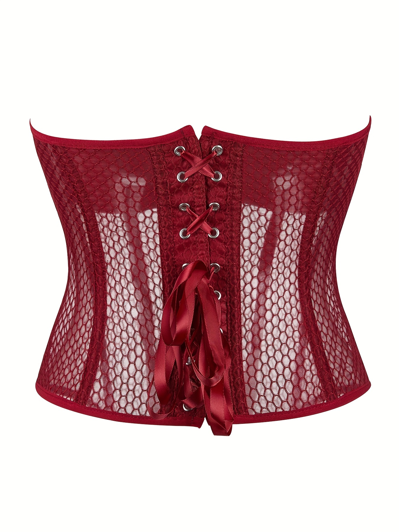 Bombshell Strappy Fishnet Lace Push-Up Corset Top