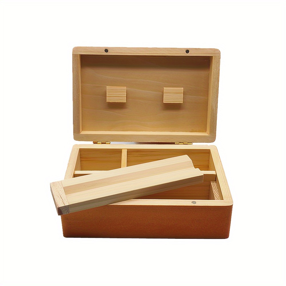 Wooden Smoking Rolling Box Handmade Tobacco Cigarette Cigar Rolling Tray  Saving Box