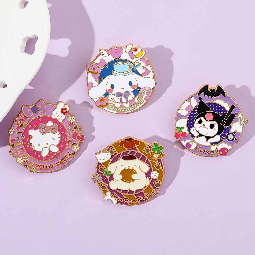 1pc Kuromi and Hello Kitty Anime Enamel Pins Lapel Pins for Backpacks Accessories Badges for Jewelry Brooches Gift,Temu