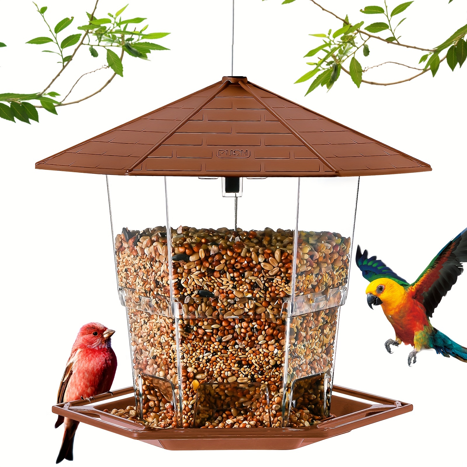 

1pc Bird Feeders For Outside, With A Latch Feature Bird Feeder, Retractable Bird Feeder, Wild Bird Seed For Outside Feeder Garden Decoration Yard Art For Bird Watchers