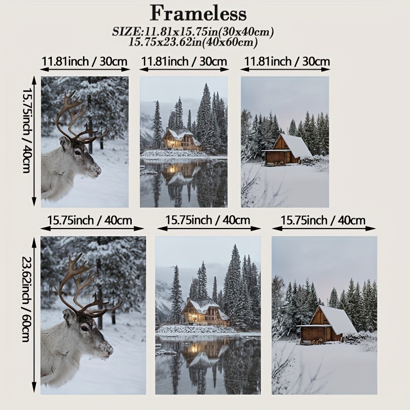 Winter Snowy Scenery Canvas Painting - Modern Art