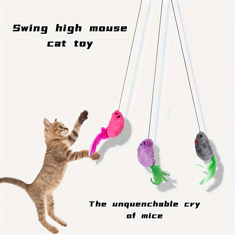 Interactive Cat Toy Hanging Simulation Cat Toy Funny Self-hey Interactive  Toy for Kitten Playing Teaser Wand Toy Cat Supplies