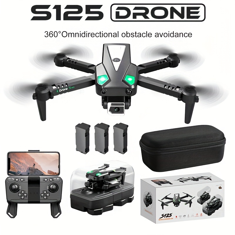 Dron con cámara HD 2 Cámaras Mini Drones para Adultos 135 ° ajustable  eléctricamente RC FPV WIFI Quadcopter plegable juguete avión regalos 360°  voltea