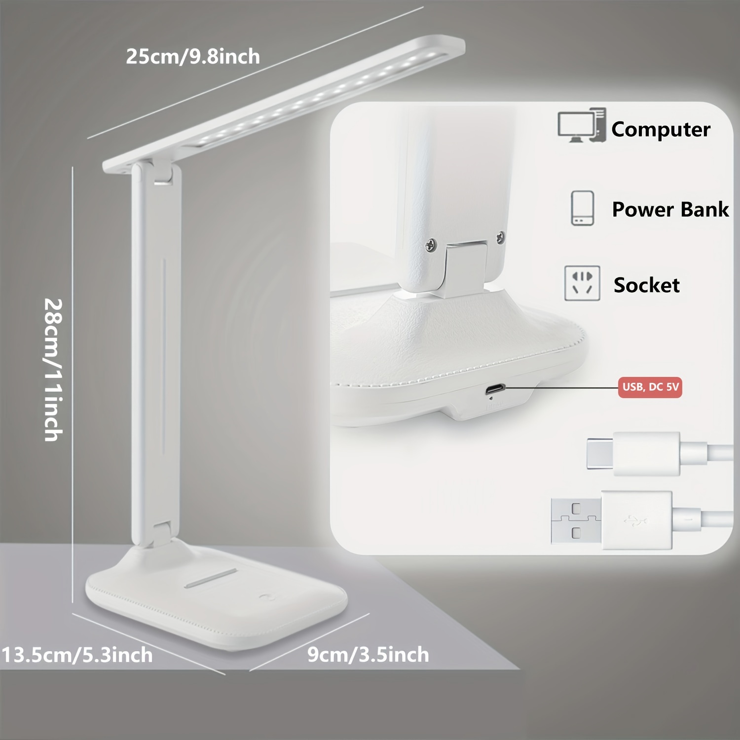 Lampe de Bureau LED Portable et Pliable, Lampe de Lecture Lampe