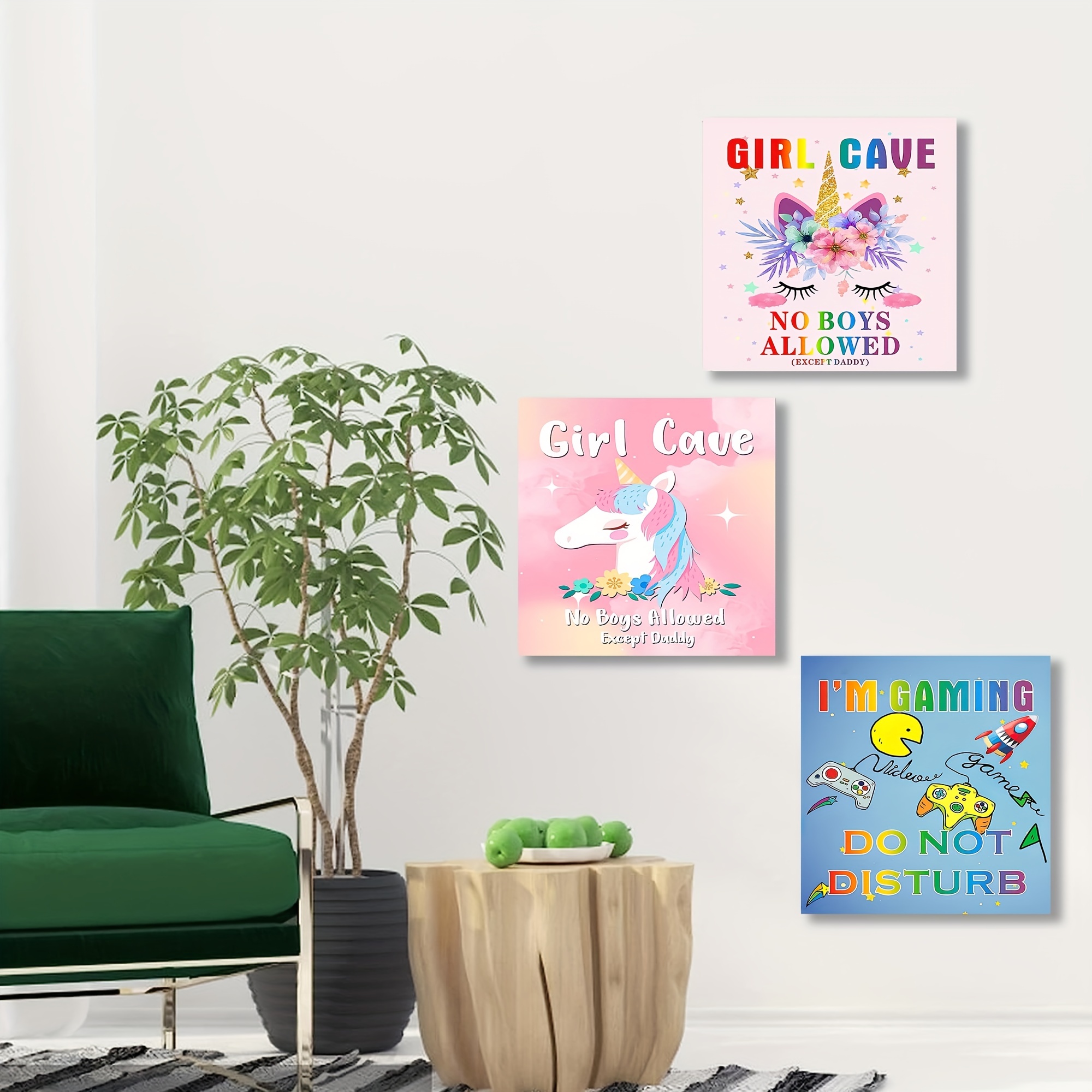 Kawaii Girl Cave Metal Sign Cute Girls Room Decorations for Bedroom and Bathroom Pink Gamer Room Door Decor Teenager Girly Things Cool Stuff for