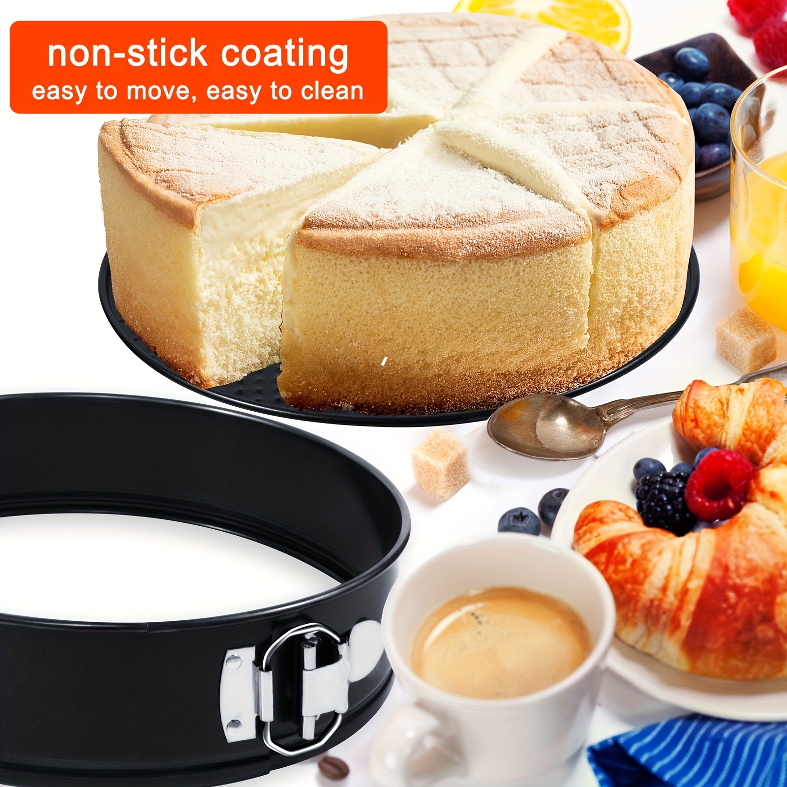 Non-stick Pan 10 Inch,pans Series/spring Compatible With M/cheesecake  Baking Mold. Leakproof Cake Pan With Silicone Handles