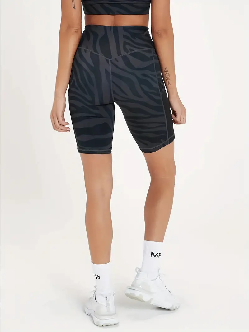 Plus Size Sports Shorts Women's Plus Zebra Print Stitching - Temu Canada