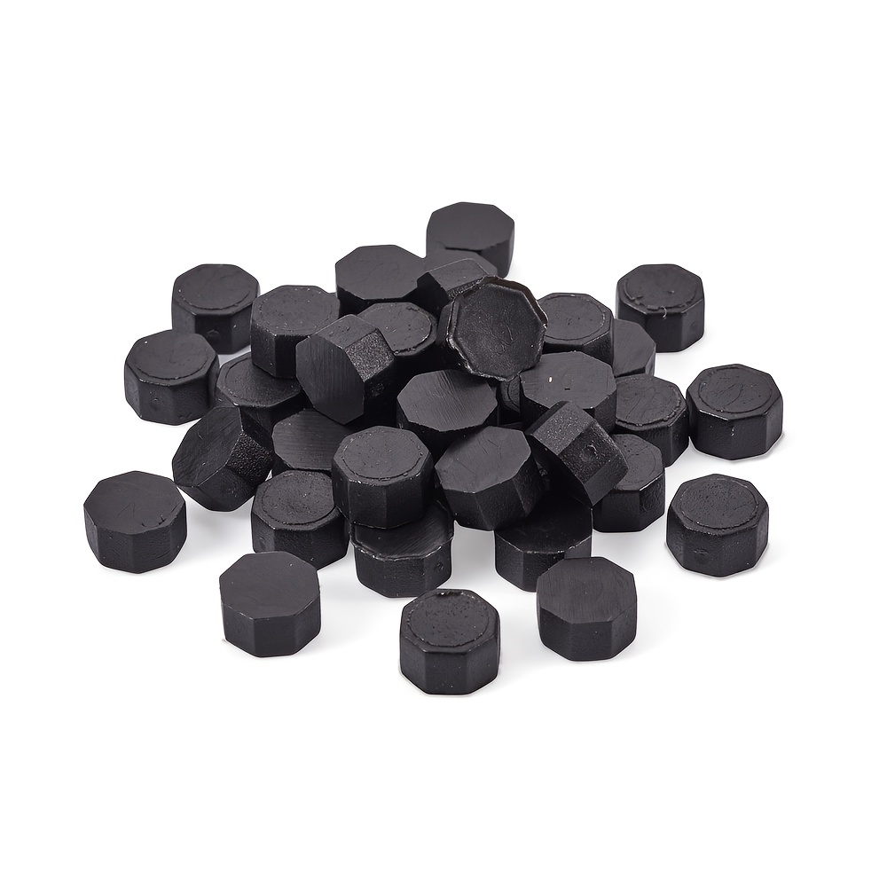 Black Sealing Wax Beads Black Octagonal Wax Seal Beads For - Temu