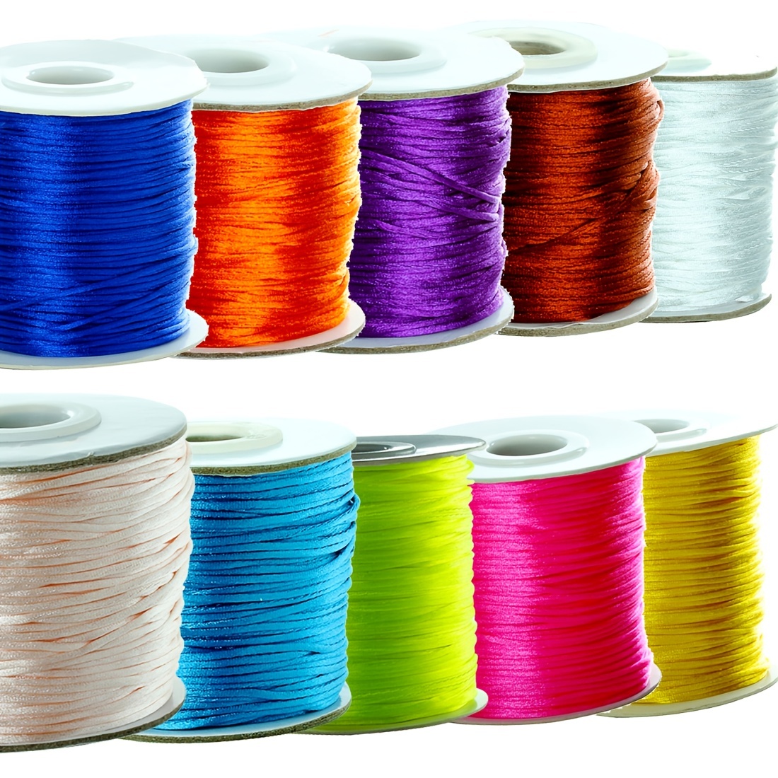 2 Rolls Silk Cord Rattail Silk Cord Chinese Knot Thread for Jewelry Making  Bracelet Beading DIY Craft 50 Colors Option