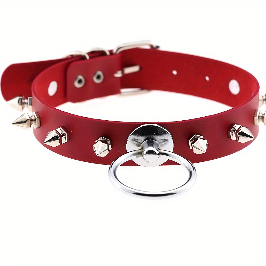 Women Leather Harness Necklace Sexy BDSM O-Ring Chain Choker Bondage Collar  Belt