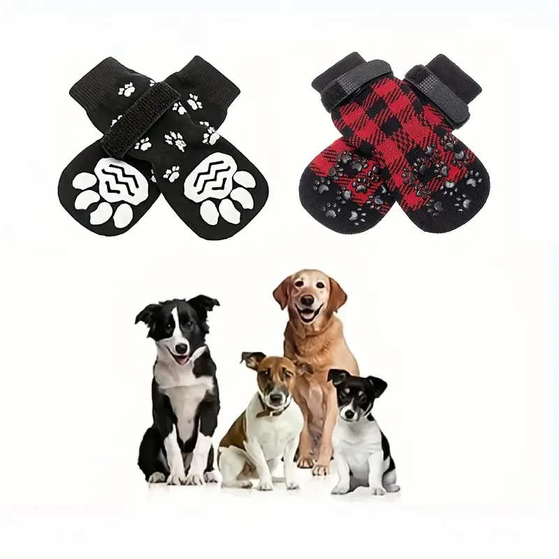4 Piezas - Calcetines Antideslizantes Perros Gatos. Zapatos Mascotas., Compre , Ahorre