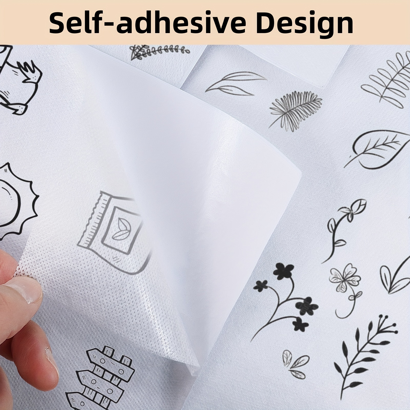 Papier Broderie Soluble A4 - 5 Feuilles Stabilisateur Hydrosoluble Autocollant