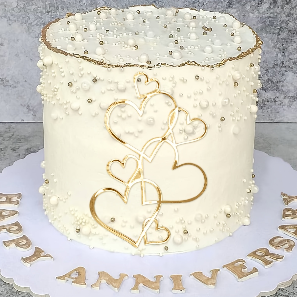 Topper torta oro buon compleanno acrilico ti amo per sempre Topper Cupcake  matrimonio per decorazioni torta festa di compleanno matrimonio - AliExpress