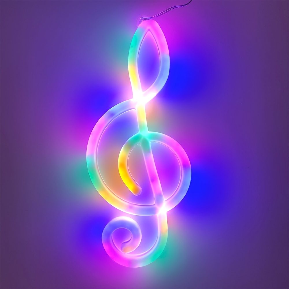 1pc Battery Powered Creative Music Symbol Night Light Led Neon Lights  Musical Note Neon Hanging Night Lights For Wedding Creative Home Decoration  - Tools & Home Improvement - Temu