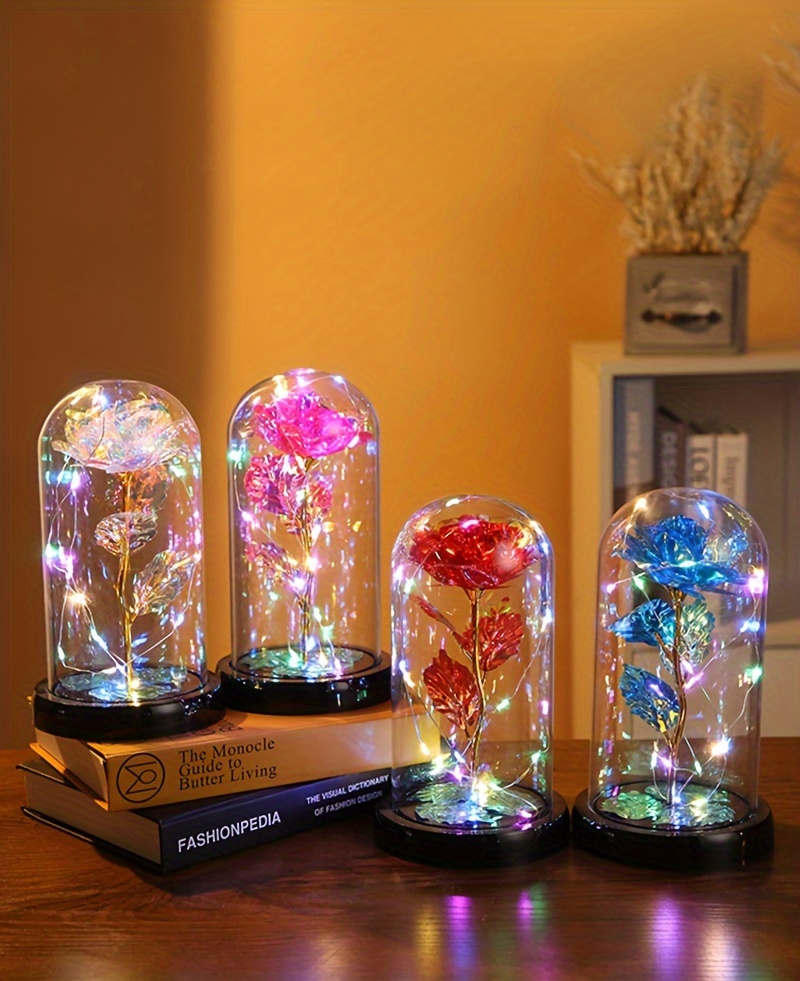 Aosijia Sunflowers Artificial Flowers in Glass Dome LED Light Gifts for Xmas,Valentine Day,Wedding,Mothers Day,Anniversary,Birthday, Blue