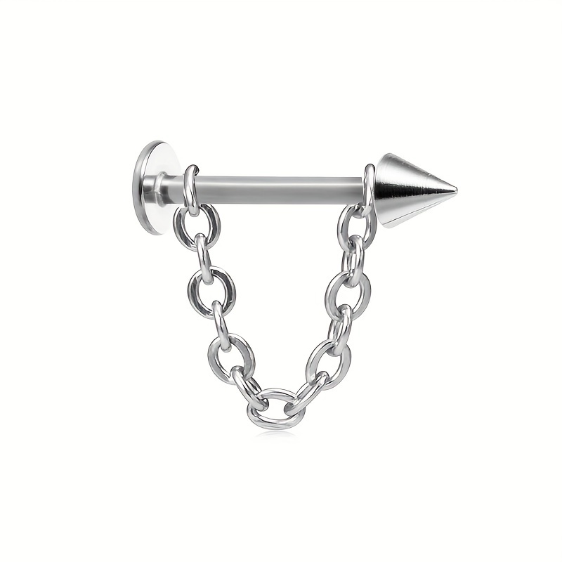 Chain Lip Ring Piercing Labret Stud Earrings Cartilage Helix - Temu