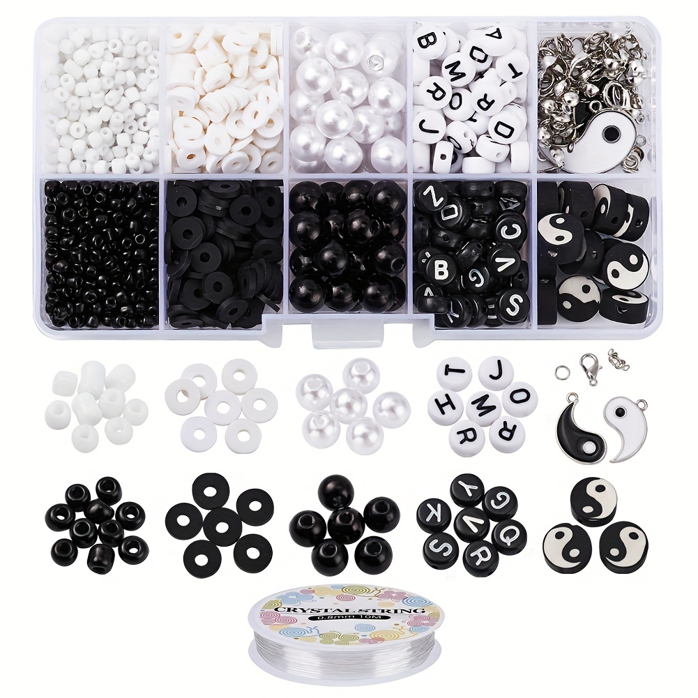 100pcs clay bead charms yang beads charms Clay Beads Jewelry Making  Supplies