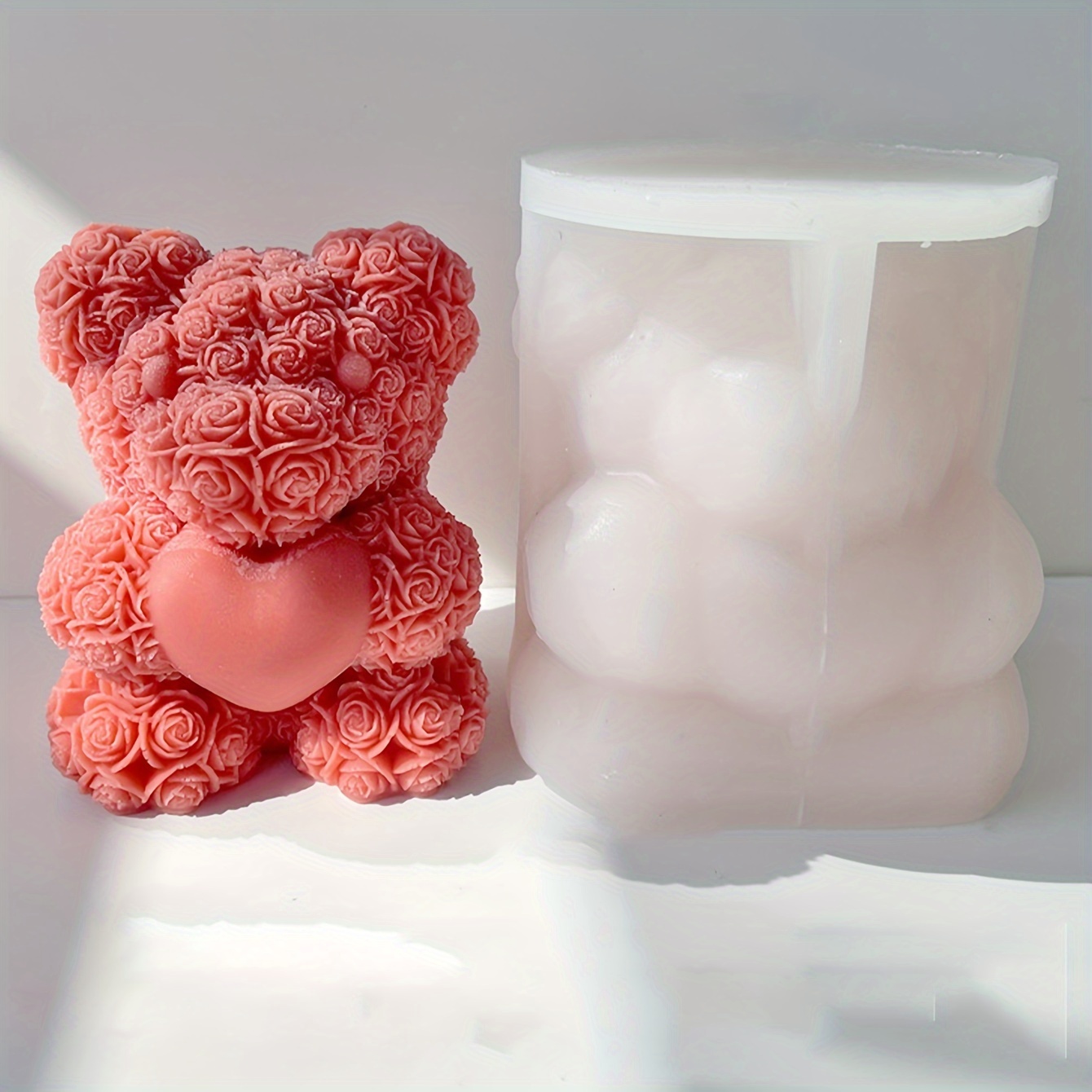 Precioso molde de oso de silicona para velas aromáticas hechas a mano,  herramienta para hacer adornos, 2 estilos -  España
