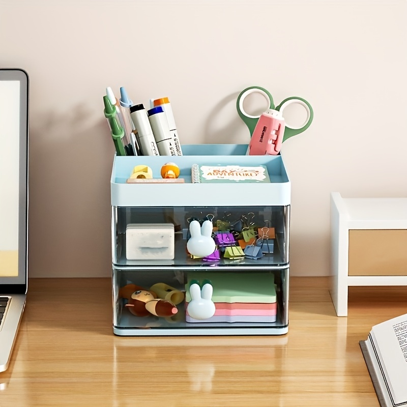Cute Storage Box Desktop Cosmetics Organizer Drawer With - Temu