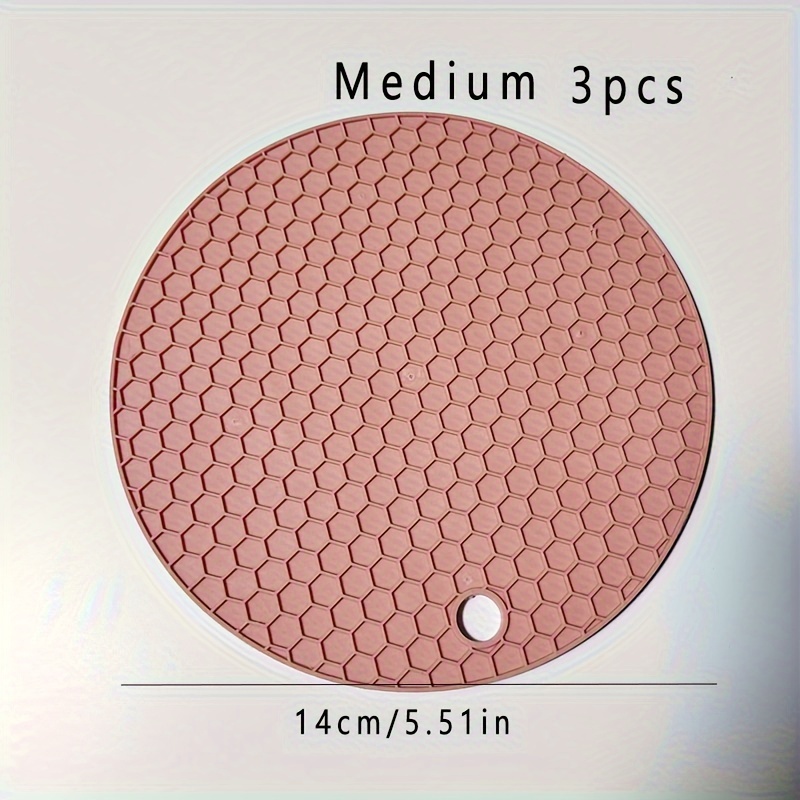 Kitchen Non-slip Pot 14cm Small Round Honeycomb Silicone Placemat