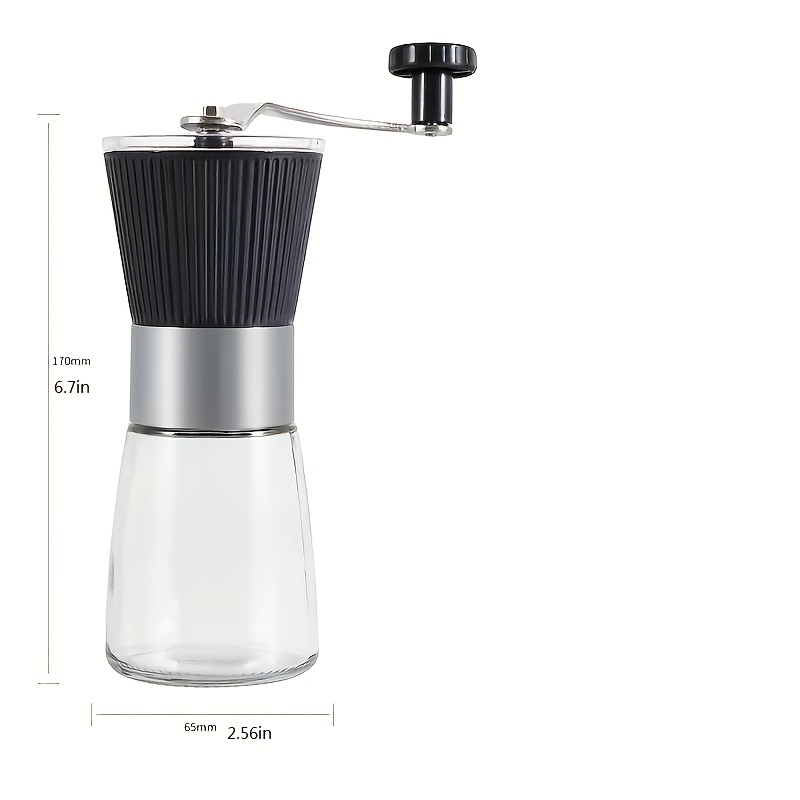 1pc High-capacity Glass Hand-cranked Coffee Grinder Set, Manual