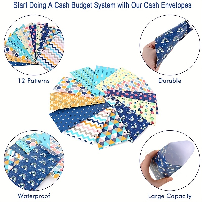 Cash Envelope Wallet All in One Budget System with 12x Tabbed Cash Envelopes , 12x Monthly Budget Cards ,1x Yearly Budget Planner Sheet Complete Money