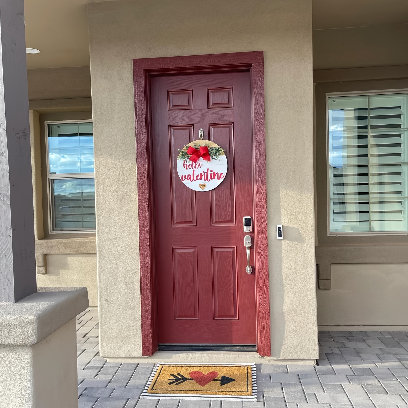 Valentines Front Door Decor Hello Valentine Wooden Door Sign - Temu