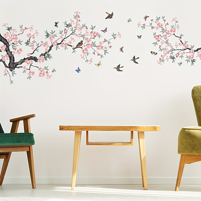 Adesivi per pareti di ciliegio, adesivi floreali, adesivi per pareti di  fiori di pesco, adesivi per pareti di alberi soggiorno camera da letto  decorazione murale decalcomanie -  Italia