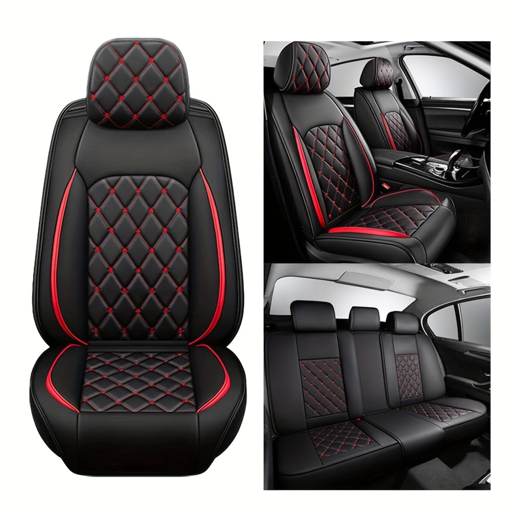 2 fundas de asiento de automóvil para asientos delanteros, transpirables,  impermeables, de poliéster, divididas, protectores de asiento de vehículo
