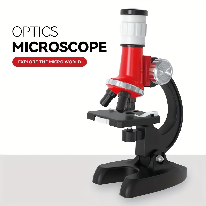 Microscope de poche portable 60x-120x + 12 Pcs Spécimen de couleur, Led  Light Portable Mini Microscope Cadeau Pour Enfant