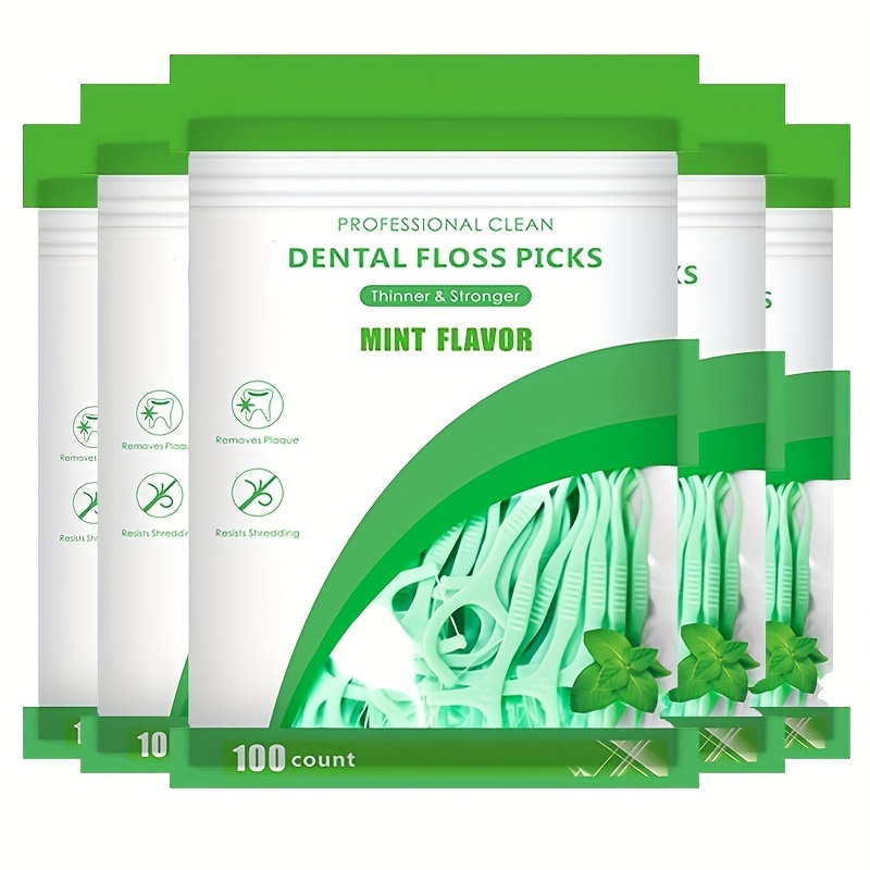 

100/300/500 Count Dental Flossers Mint Gentle Clean Soft Floss With Superior Strength Cleaning Between Teeth Dental Floss Picks