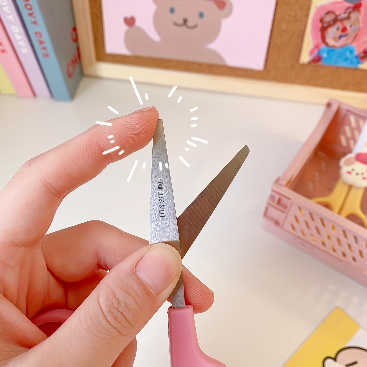 Cute Mini Safety Scissors Portable Fun Cartoon Scissors - Temu