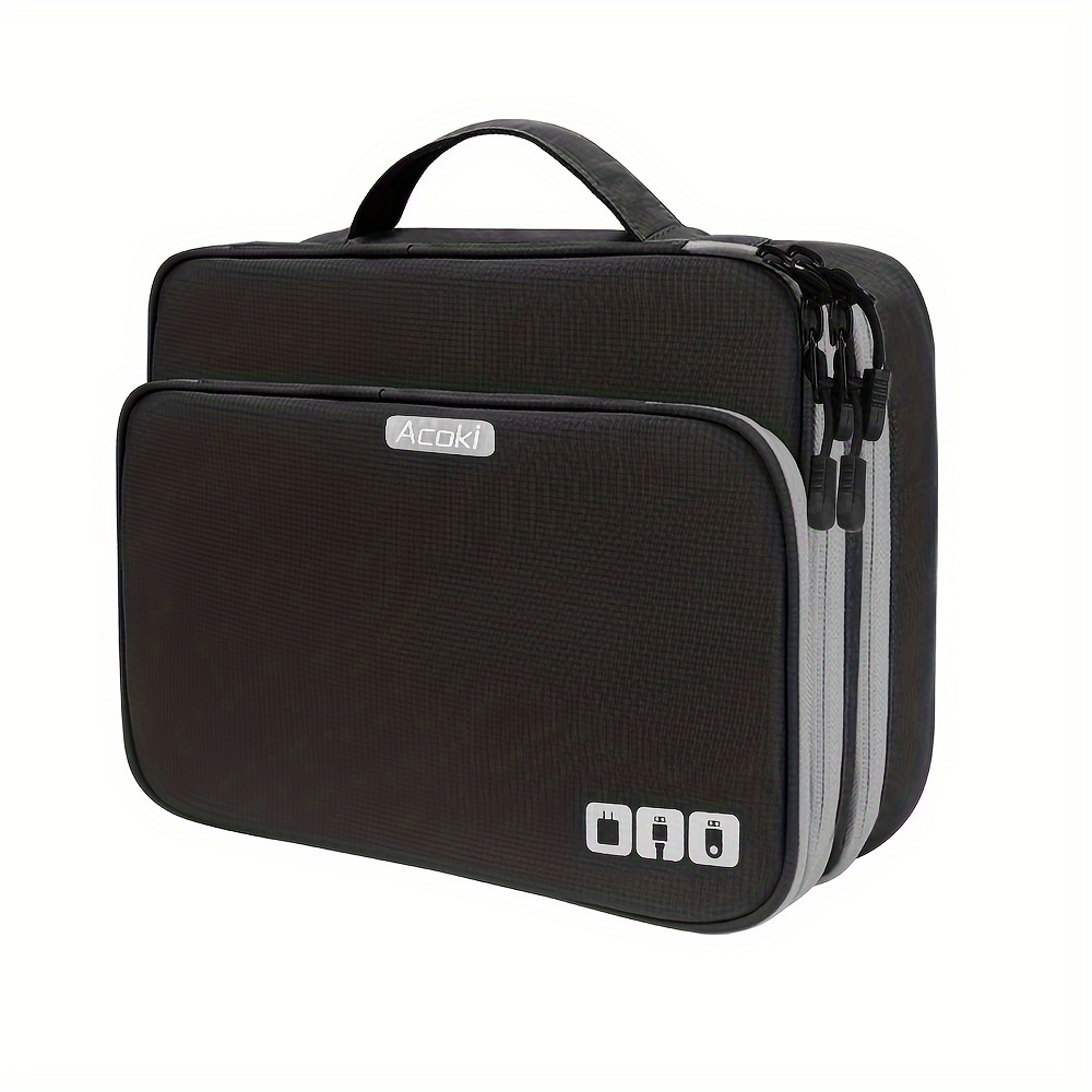 Three-layer Multifunctional Electronic Accessory Storage Bag, Tablet Storage Bag, Travel Bag, Makeup Bag
