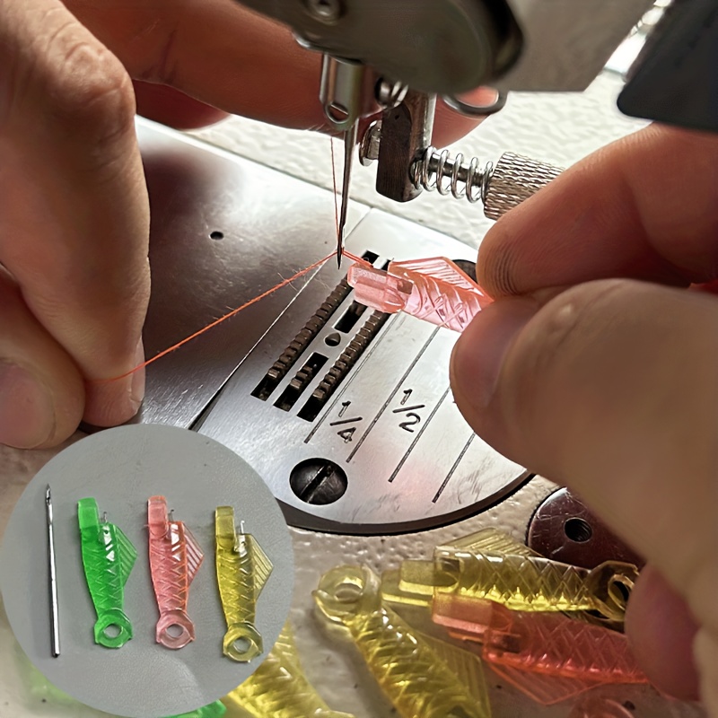 Enhebradores de agujas para coser a mano, 8 herramientas de enhebrador de  agujas de coser en forma de ojo pequeño y calabaza con 2 enhebradores de