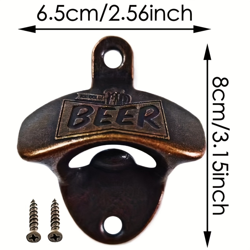 Zinc Alloy Bottle Opener Wall Mounted Vintage Retro Beer Opener Tool  Accessories Bronze Color with Screws Bar Decoration Gadgets