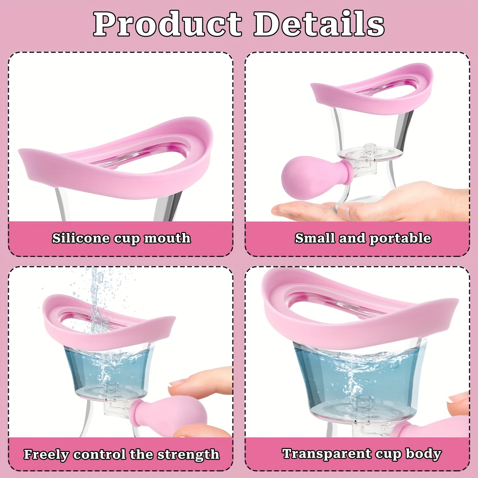 Portable Eye Washer Cup Manual Air Pressure Silicon Cleaning Tool