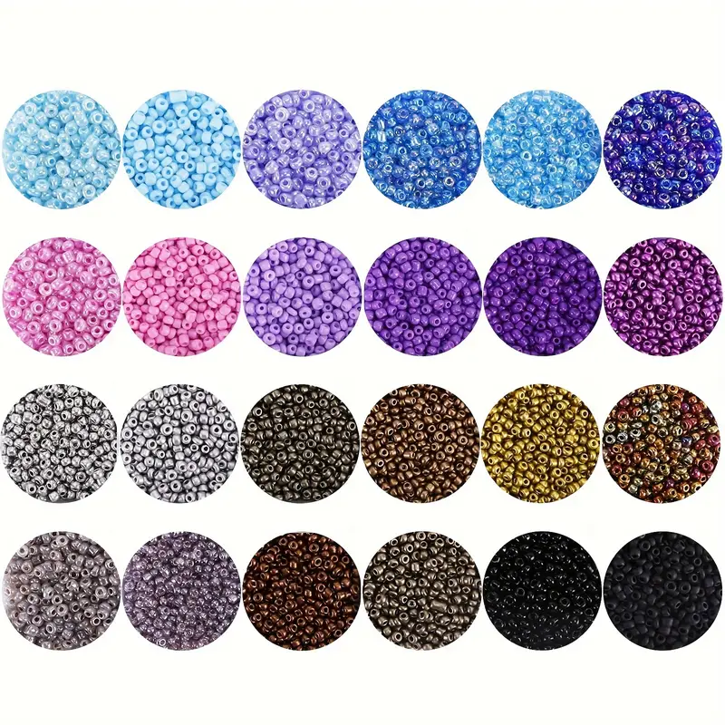 35000Pcs Glass Seed Beads, WOHOOW 2mm 48 Colors 12/0 Beads for Jewelry  Making Kit