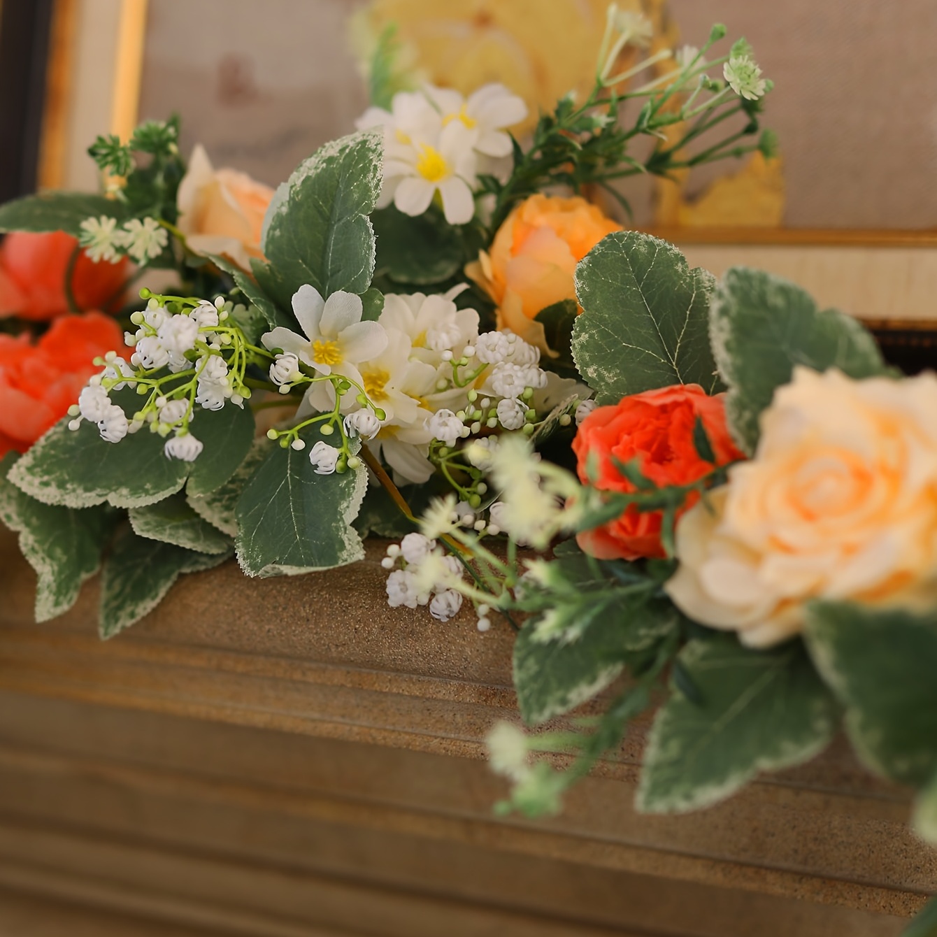Pink Artificial Rose Garland for Wedding Decor