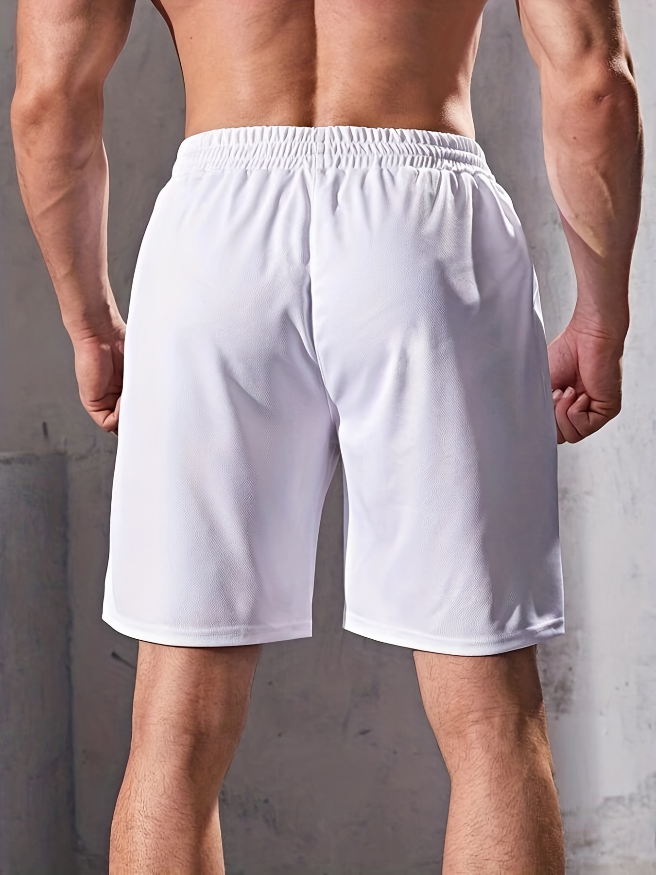 Men's Casual Elastic Drawstring Plain Color Sports Short - Temu Australia