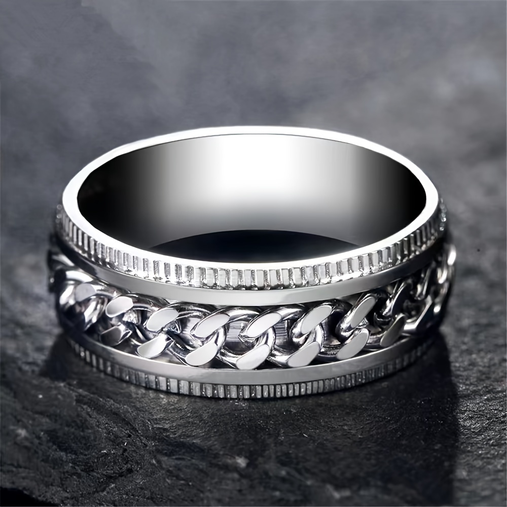 Titanium Steel Frosted Ring Stainless Steel Men's Brushed Ring Ring Jewelry, Jewels,Temu