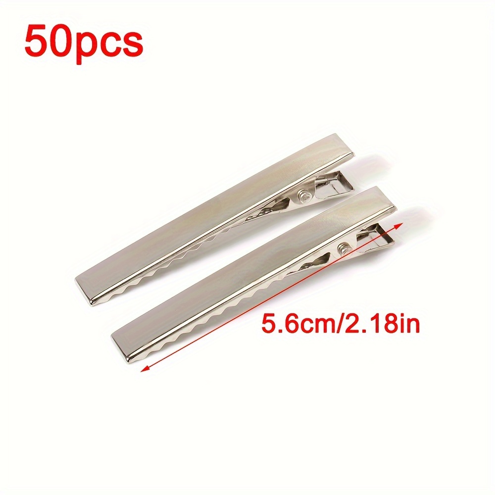 50pcs Single Prong Alligator Hair Clips for DIY Accessories