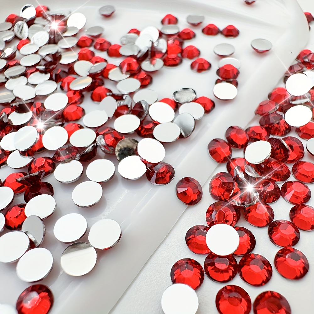 Red Flat Bottom Beads Rhinestone Red Crystal Faceted - Temu