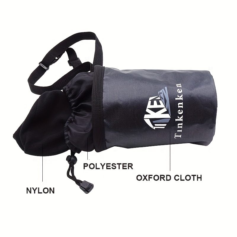 Chalk Bag for Rock Climbing, Climbing Chalk Bag for Bouldering with 2 Large Zipper Storage Pockets, Premium Gym Chalk Bag for Weightlifting, Great