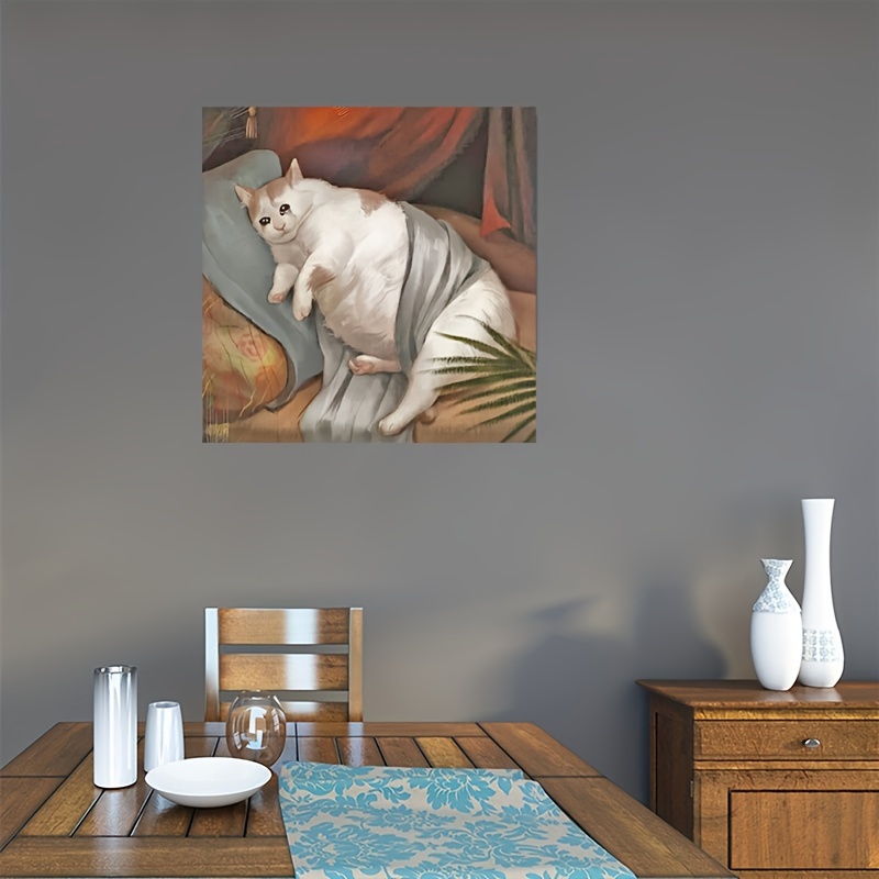 

1pc Diy 5d Artificial Diamond Painting Cute Little Fat Cat, Handmade Home Gift, Frameless Decorative Painting Holiday Gift