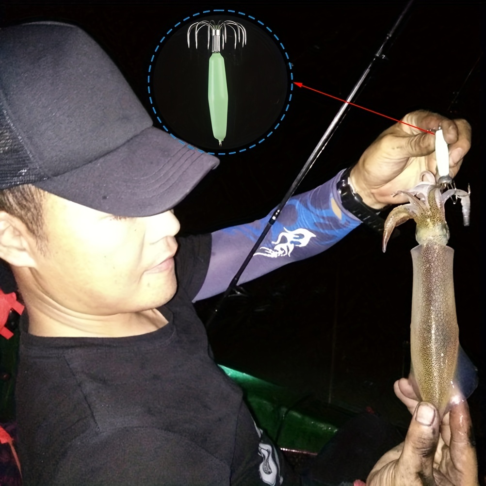 PORTABLE SQUID HOOKS Accessories Luminous Octopus Fish Hook for Fisherman  Angler $8.90 - PicClick AU