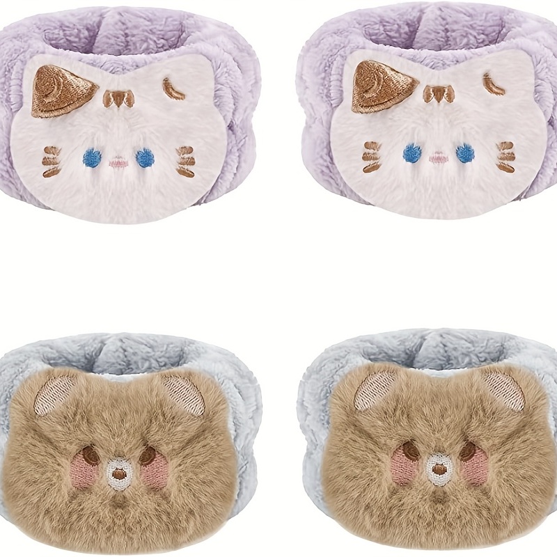8 Pcs Cartoon Wrist Wash Towels Face Spa Wristbands