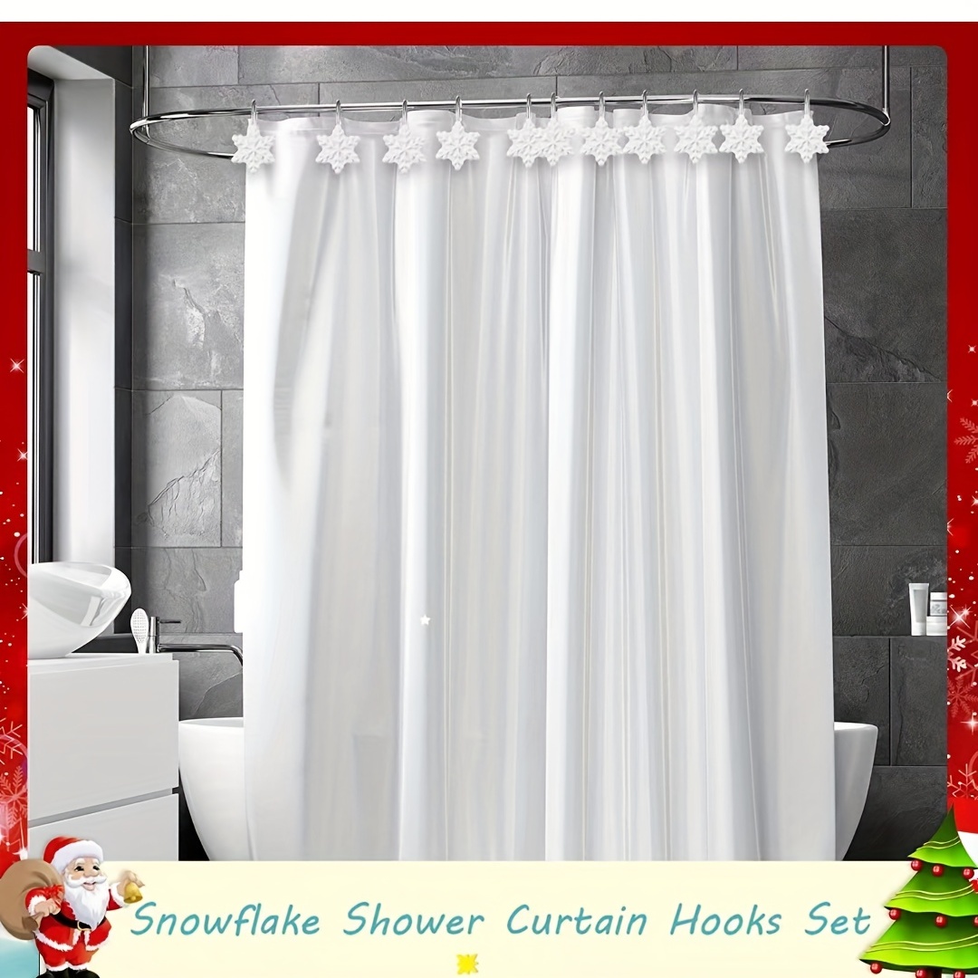 Christmas Snowflake Shower Curtain Hooks Decorative Shower - Temu Canada